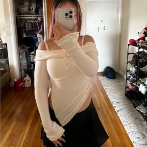 Guizio SOLER FOLD OVER KNIT TOP - S